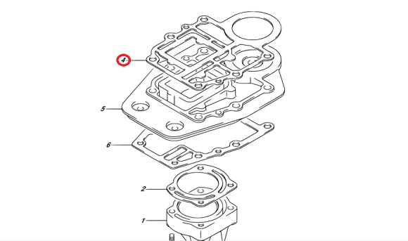 Прокладка под блок Suzuki DT9.9-15 (11433-90L00 11433-93911) (Omax)