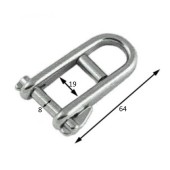 Скоба такелажная с пальцем 8 мм AISI 316 Скоба такелажная с пальцем 8 мм AISI 316