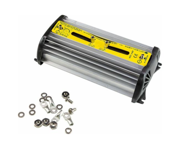 Зарядный изолятор, 140 A, 2 аккумулятора, 65x127x236 мм Зарядный изолятор, 140 A, 2 аккумулятора, 65x127x236 мм