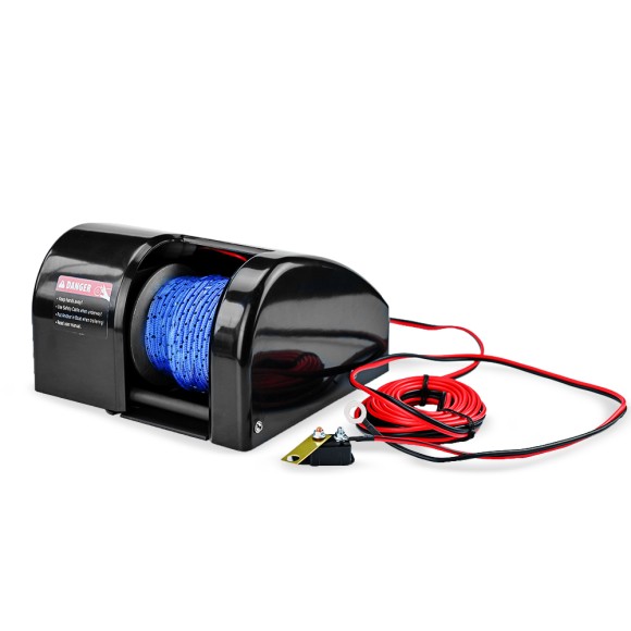 Лебедка якорная Skipper Fisher, трос 30м, беспроводной пульт ДУ, чёрная Для якоря весом до 9 кг