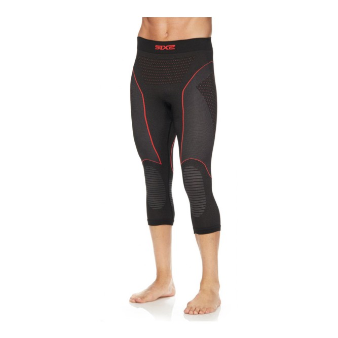 Термоштаны 3/4 SIXS PNCW CU Black/Red, XS/S