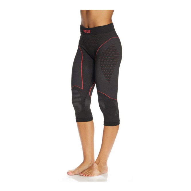 Термоштаны 3/4 SIXS PNCW CU Black/Red, XS/S