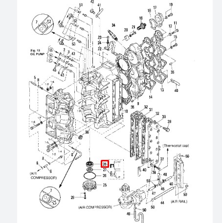 Сальник низ коленала Tohatsu MD70-115TLDI (3T9-00121-0) (35x58x9) (Tohatsu)