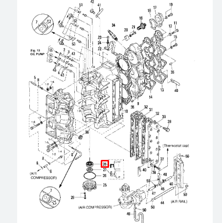 Сальник низ коленала Tohatsu MD70-115TLDI (3T9-00121-0) (35x58x9) (Tohatsu)