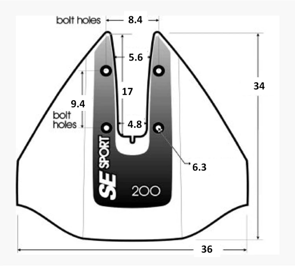Гидрокрыло для подвесного лодочного мотора 8-40 л.с. черное