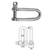 Скоба такелажная удлиненная с винтовым пальцем 8 мм сталь AISI 316 Скоба такелажная удлиненная с винтовым пальцем 8 мм сталь AISI 316