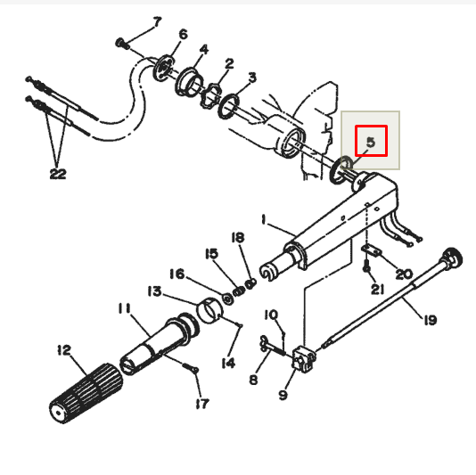 Втулка румпеля Yamaha 3(6L5),6-8(6G1),20-25(6l2) (90386-43M79)