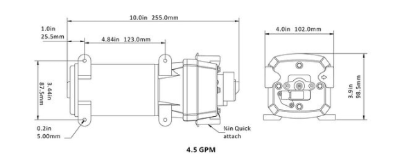 Помпа водоподающая мембранная SeaFlo, 12 В, 17 л/мин, 2.8 бар, 6 А Помпа водоподающая мембранная SeaFlo, 12 В, 17 л/мин, 2.8 бар, 6 А