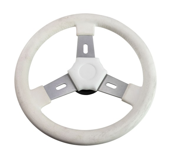 Рулевое колесо ELBA обод белый, спицы серебрянные д.320 мм, уценённое