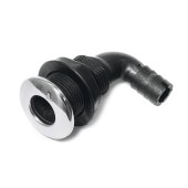 Стакан дренажный угловой SUNFINE 19мм с нержавеющей накладкой, основание пластик