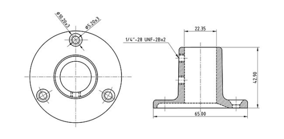 Основание стойки леера 7/8"(22,2 мм), 90 град, круглое Основание стойки леера 7/8"(22,2 мм), 90 град, круглое