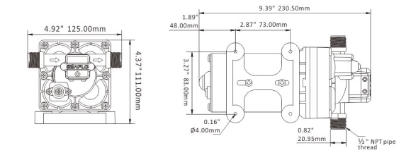 Комплект помывочный SeaFlo, 24 В, 15 л/мин, 55 PSI (3.8 бар)