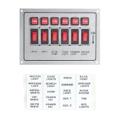 Панель переключателей 6шт горизонтальная серая из алюминия Панель переключателей 6шт горизонтальная серая из алюминия