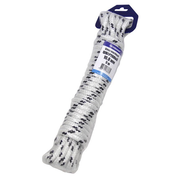 Трос швартовый 10мм*9м бело-черный