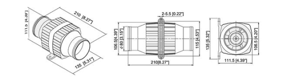 Вентилятор электрический 12 В, 3А, 3452 л/мин