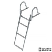 Трап телескопический с поручнем, 3 серых ступени (ширина 350 мм.)
