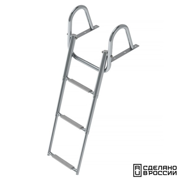 Трап телескопический с поручнем, 3 серых ступени (ширина 350 мм.)
