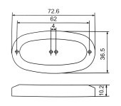 Светильник интерьерный светодиодный накладной 73х37 мм, пластмасса