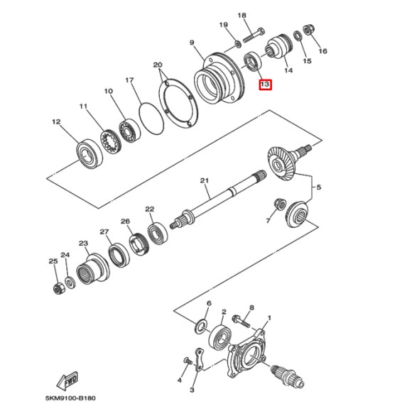 Сальник раздатки Yamaha Grizzly/Rhino (30x46x7) (93102-30170) (Yamaha)