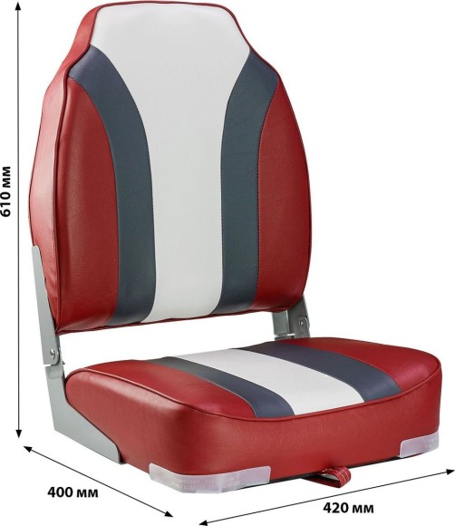 Кресло мягкое складное Rainbow, обивка винил, цвет красный/угольный/белый, Marine Rocket Кресло мягкое складное Rainbow, обивка винил, цвет красный/угольный/белый, Marine Rocket