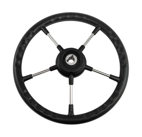 Рулевое колесо RIVA RSL обод черный, спицы серебряные д. 360 мм