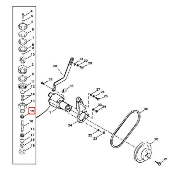 Подшипник шариковый насоса забортной воды MERCRUISER ALPHA/BRAVO (Quicksilver)