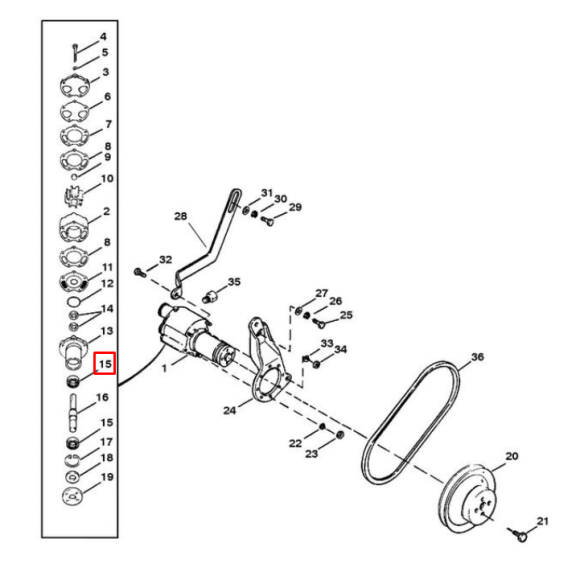 Подшипник шариковый насоса забортной воды MERCRUISER ALPHA/BRAVO (Quicksilver)