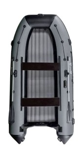 Надувная лодка ПВХ, RiverBoats RB 370 НДНД, черно-серый