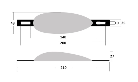 Анод цинковый для корпуса судна, 140x43x27 мм