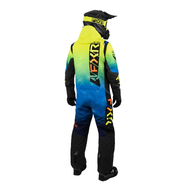 Комбинезон FXR Helium без утеплителя Blue-Hi Vis Fade/Inferno, S