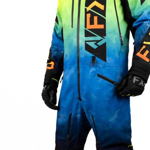 Комбинезон FXR Helium без утеплителя Blue-Hi Vis Fade/Inferno, S