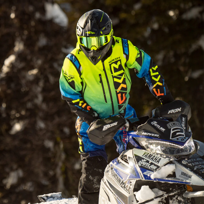 Комбинезон FXR Helium без утеплителя Blue-Hi Vis Fade/Inferno, S