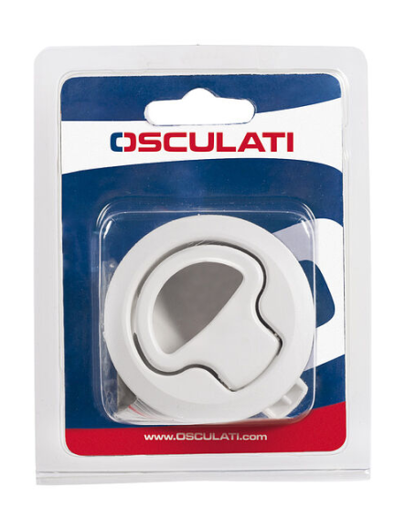 Ручка для люка врезная, утапливаемая, белая