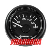 Указатель температуры двигателя 40-120 гр., черный циферблат, черный ободок, д. 52 мм, Marine Rocket (упаковка из 10 шт.)