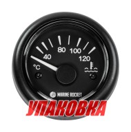 Указатель температуры двигателя 40-120 гр., черный циферблат, черный ободок, д. 52 мм, Marine Rocket (упаковка из 10 шт.)