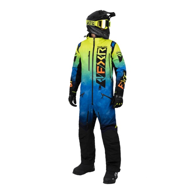 Комбинезон FXR Helium без утеплителя Blue-Hi Vis Fade/Inferno, 2XL
