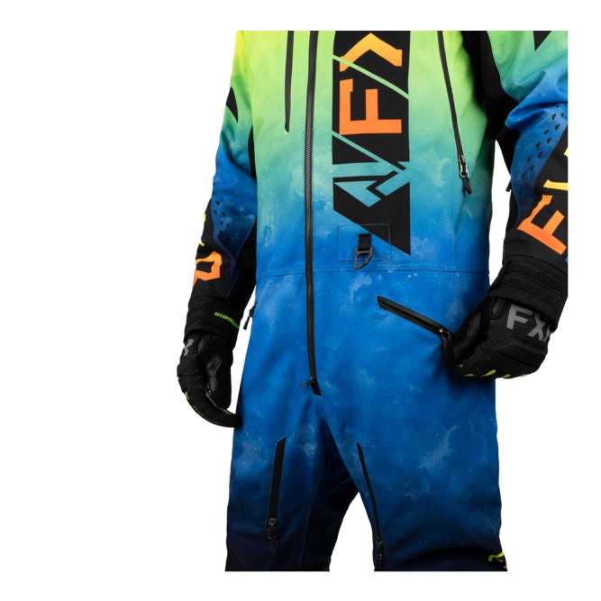 Комбинезон FXR Helium без утеплителя Blue-Hi Vis Fade/Inferno, 2XL
