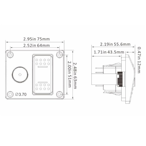 Панель управления для осушительного насоса с сигнализацией (ручной-выкл-авто) 12/24В, пластик Панель управления для осушительного насоса с сигнализацией (ручной-выкл-авто) 12/24В, пластик