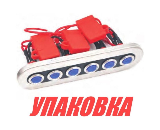 Панель бортового питания, 6 кнопок, Marine Rocket (упаковка из 6 шт.)