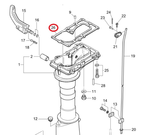 Прокладка под блок Tohatsu 5 (PREMARINE) Прокладка под блок Tohatsu 5 (PREMARINE)