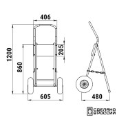 Тележка для ПЛМ складная "КОМПАКТ Плюс"