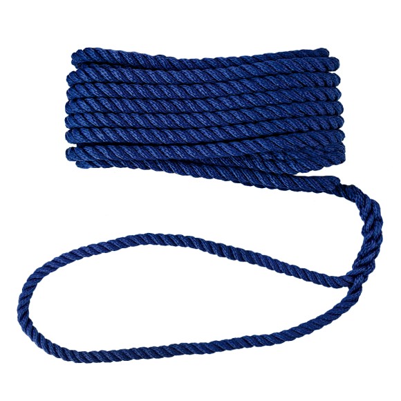 Трос швартовый с огоном Skipper трёхпрядный, 12мм, нейлон 10.67м, синий Трос швартовый с огоном Skipper трёхпрядный, 12мм, нейлон 10.67м, синий