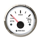 Указатель уровня сточных вод 0-190 Ом (ЕВРО), белый циферблат, нержавеющий ободок, д. 52 мм, Marine Rocket Указатель уровня сточных вод 0-190 Ом (ЕВРО), белый циферблат, нержавеющий ободок, д. 52 мм, Marine Rocket