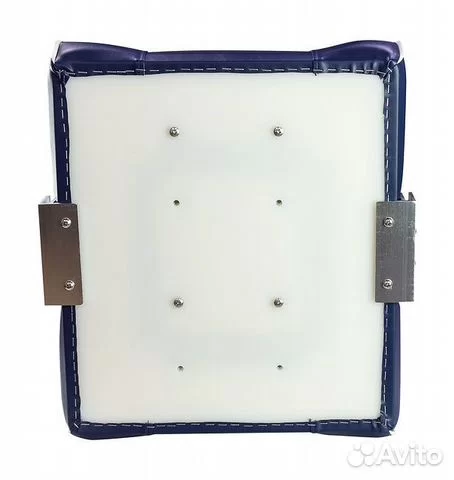 Кресло с перекидной спинкой, обивка синий винил с белым кантом