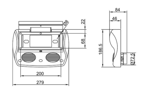 Крышка влагозащищенная для магнитофона со встроенными 3" динамиками