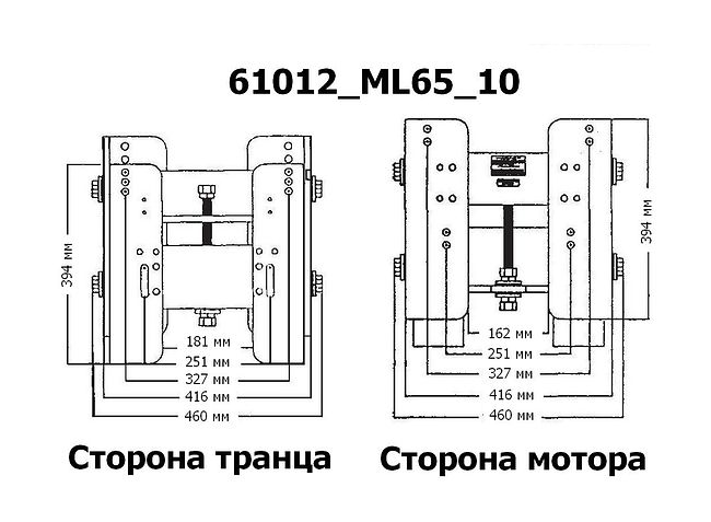 Подъёмник мотора ручной вертикальный 50-300 л.с. вынос 254 мм (Manual-Lift), CMC