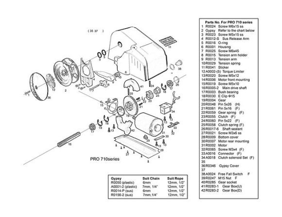Лебедка якорная South Pacific 710H горизонтальная, 700Вт, 12 В, Лебедка якорная South Pacific 710H горизонтальная, 700Вт, 12 В,