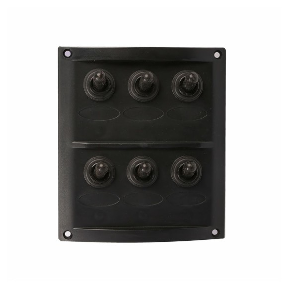 Панель бортового питания Skipper с тумблерами переключателей - 6, гнёзд предохранителей - 3