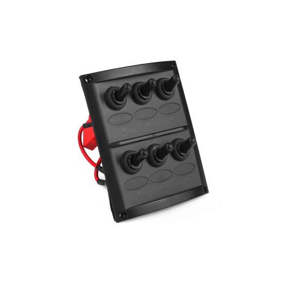 Панель бортового питания Skipper с тумблерами переключателей - 6, гнёзд предохранителей - 3