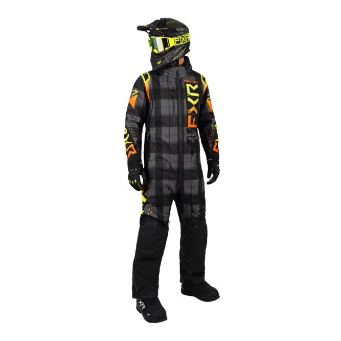 Комбинезон FXR Helium без утеплителя Black Plaid/Inferno, XL